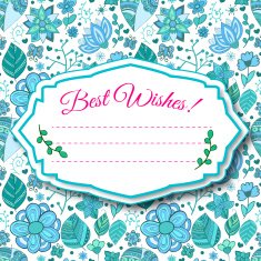 Nice floral greeting card with leaves N24