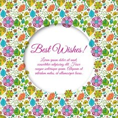 Nice floral greeting card with leaves N25
