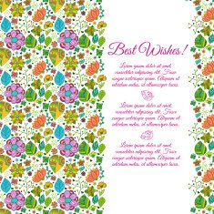 Nice floral greeting card with leaves N26