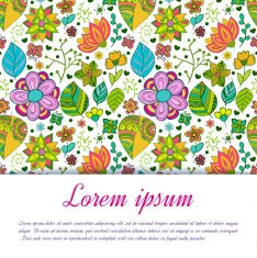 Nice floral greeting card with leaves N27