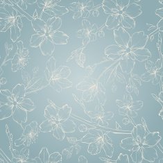 Cherry blossom seamless pattern N4