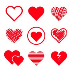vector hearts set N5