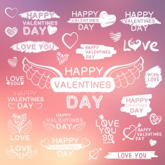 Abstract background with texts for love confession