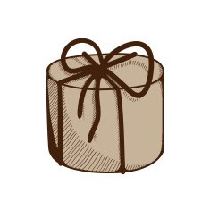 Present box with ribbon and bow