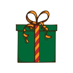 Present box with ribbon and bow N2