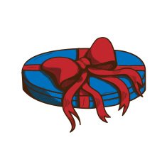 Present box with ribbon and bow N3