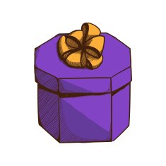 Present box with ribbon and bow N4