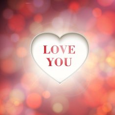 Contour heart and bokeh background