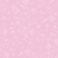 hand draw texture - seamless pattern with hearts gifts butterf N3