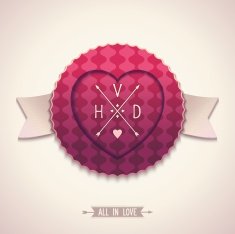 Old-fashioned label for Valentine's Day