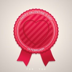Round label for Valentine's Day N2