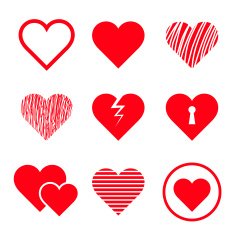 vector hearts set N6