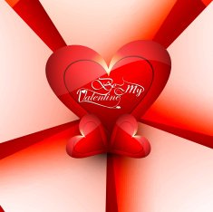 Card for valentine's day heart colorful vector design