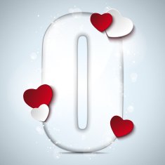 Alphabet Letters With Red Heart Valentine Day N33