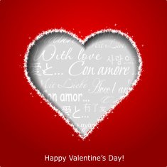 Abstract heart on red paper background Valentines day greeting