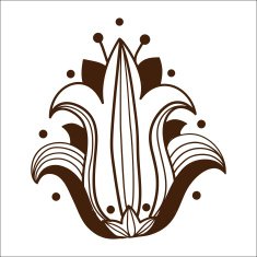 Abstract graphic flower isolated on white N5