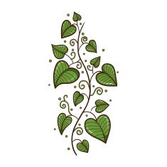 Heart shaped leaves border