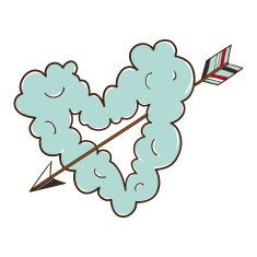 Cloud heart with arrow N2