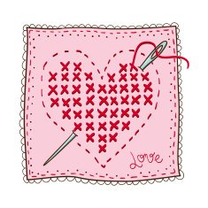 Handkerchief with heart embroidery N4