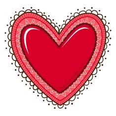 Glossy heart with lace edging N2