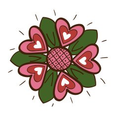 Flower with hearts N2