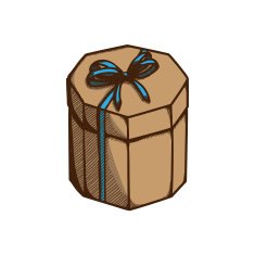 Present box with ribbon and bow N5