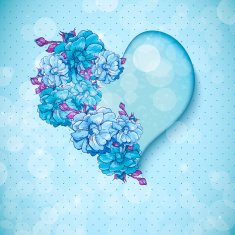 Valentine's day floral background with hearts N2
