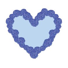 Blue Clumped Flower Heart Frame With Copy Space