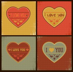 Set of Happy Valentine's Day Cards
