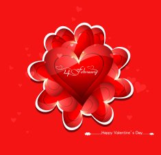 Beautiful card colorful for valentine's day heart design vector