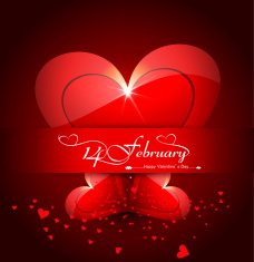 Card for valentine's day shiny heart beautiful celebration vector