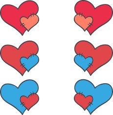 Set of hearts on white background Vector