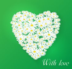 Vector romantic illustration Chamomile
