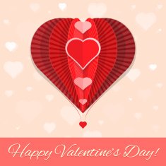 abstract heart air ballon valentine's day greeting card