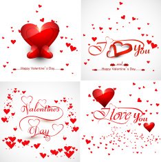 Vector beautiful hearts colorful for valentine's day collection background illustration