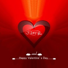 Valentine's day card with colorful heart background vector