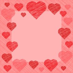 Valentine's Day Card in scribbled lines