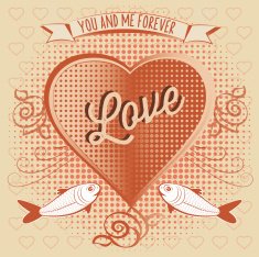 valentine&acute;s day symbol with fish