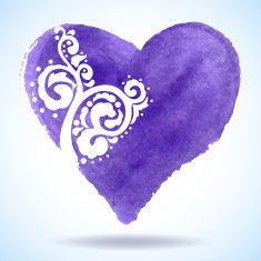 Watercolor heart isolated on background