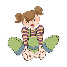 romantic girl is sitting barefoot