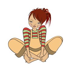 romantic girl is sitting barefoot N5