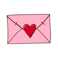 Love letter isolated on white