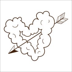 Cloud heart with arrow N3