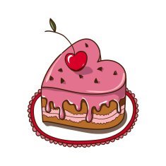 Sweet heart cake isolated on white N2
