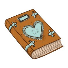 Book with decorative heart N2