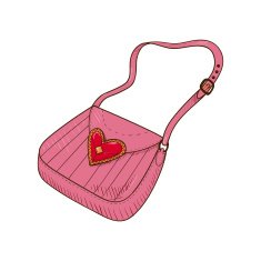 Lady's hand bag isolated on white