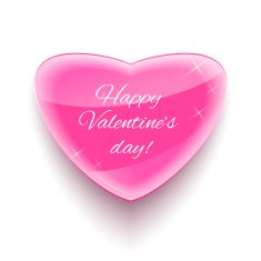 Glass heart for Happy Valentine Day Card N2