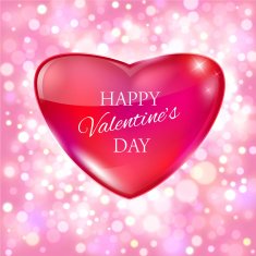 Glass heart for Happy Valentine Day Card N9
