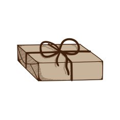 Present box with ribbon and bow N7