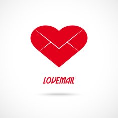 Love letter symbol Lovemail vector illustration